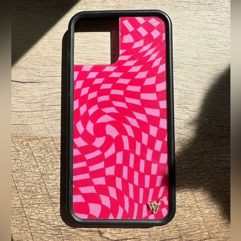 Wildflower iPhone 12 Pro Max Case (pink crazy checkers)